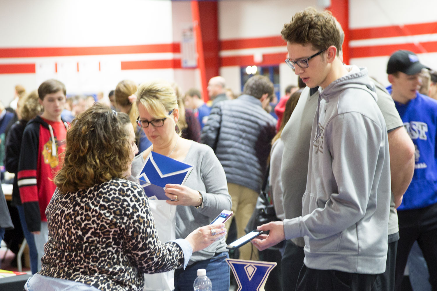 College rep barcode scanning at college fair