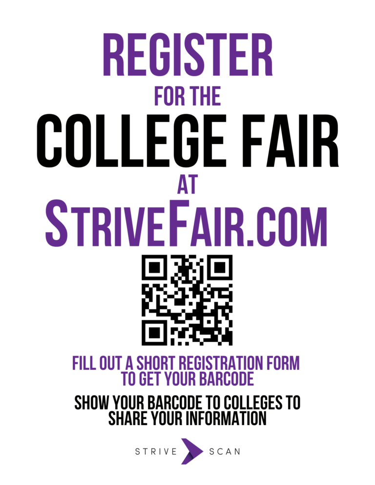 Strive Scan Qr Code Resources for StriveScan In-Person College Fairs