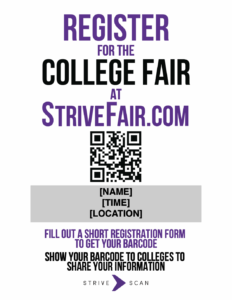 StriveScan College Fair Flyer - fillable date box